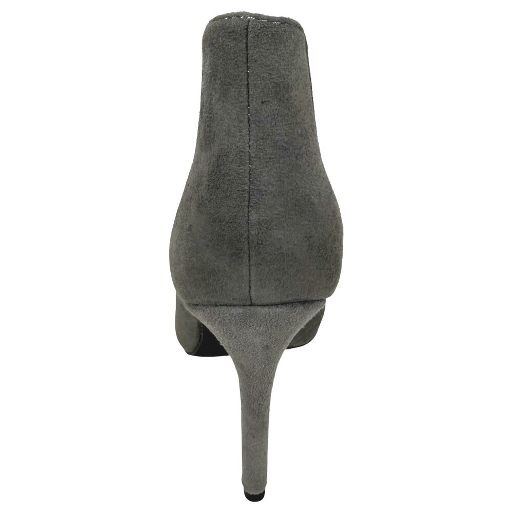 Women H By Halston Regina Gray Pull On Stiletto Heel Ankle Bootie Size 5.5 Suede - Picture 9 of 13